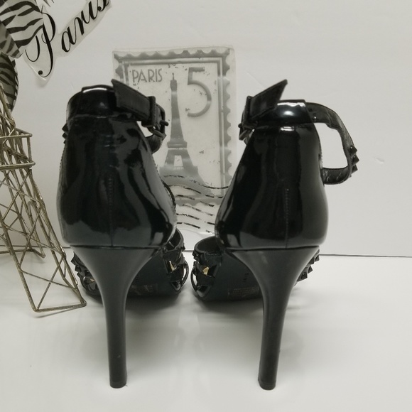 Giani Bini black heel w black stud jewels - Picture 3 of 8